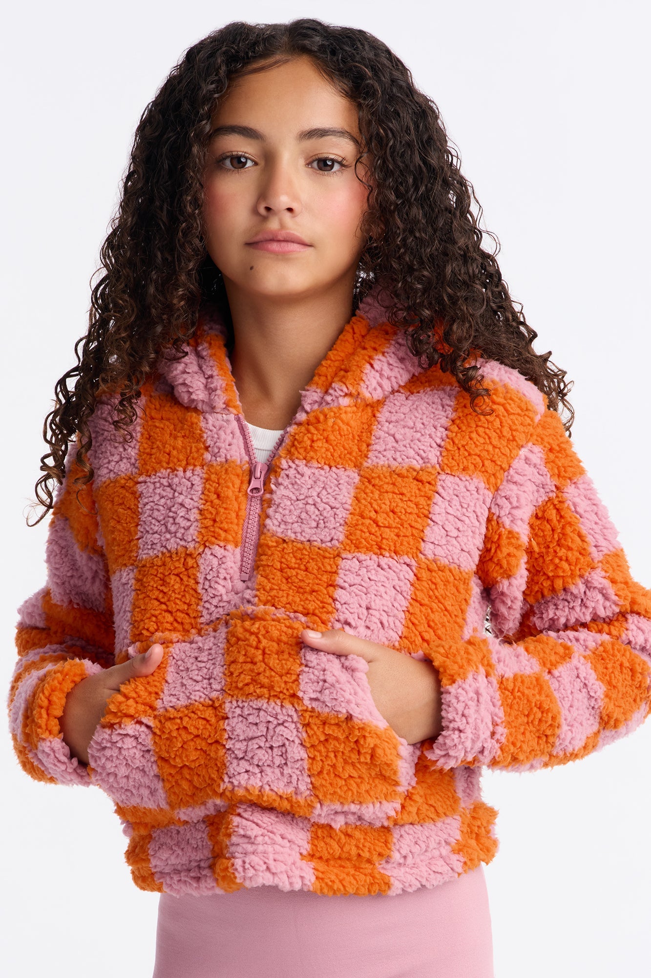 Mini Print Sherpa Fleece Lined Legging Set II - Pink/combo