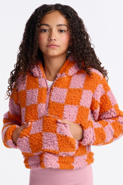 Mini Print Sherpa Fleece Lined Legging Set II - Pink/combo