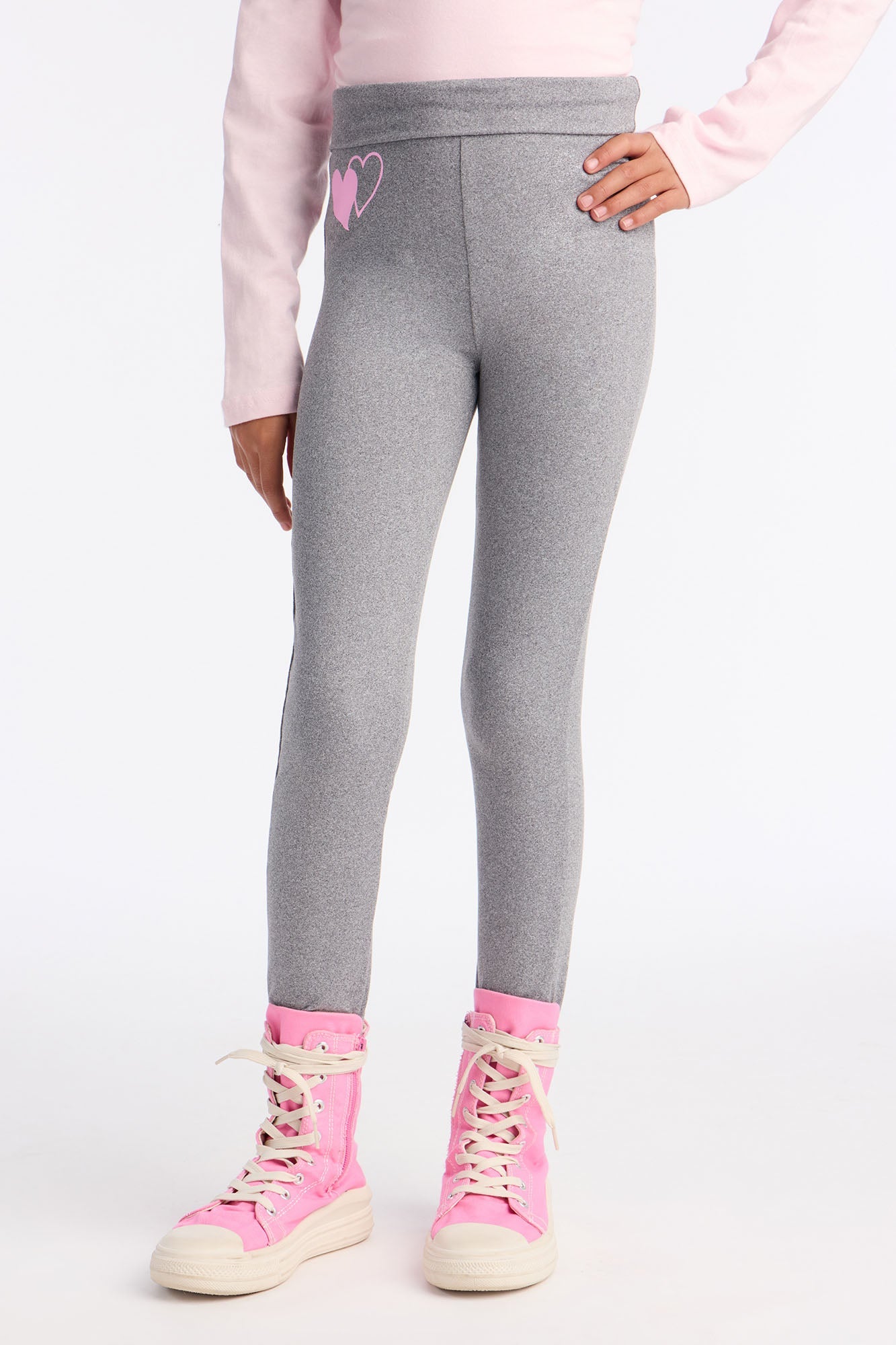 Mini Heart To Heart Leggings - Heather Grey