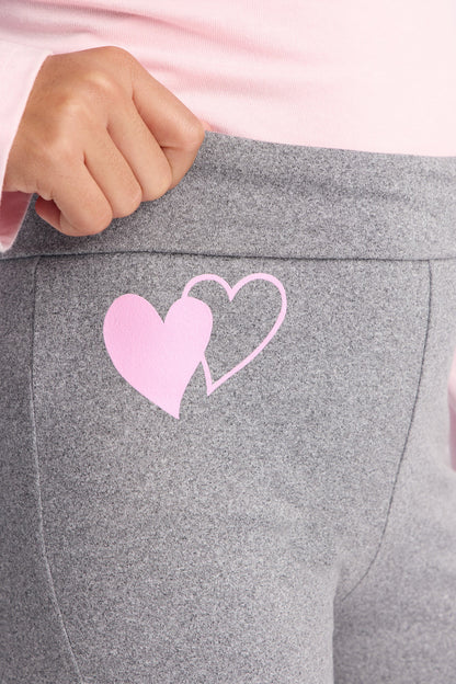Mini Heart To Heart Leggings - Heather Grey