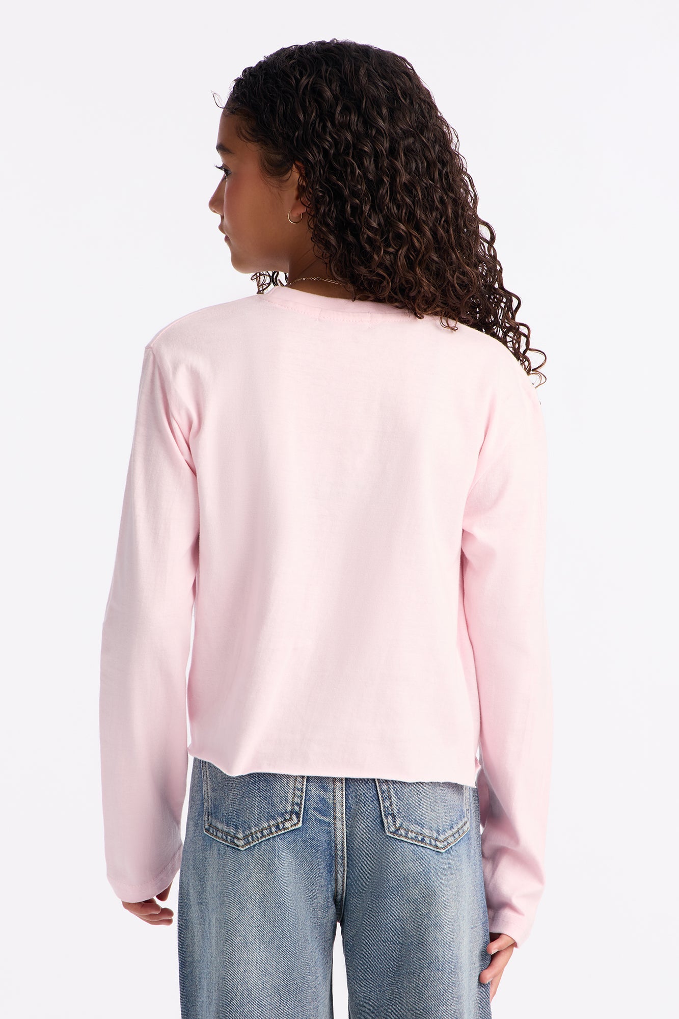 Mini Brooklyn Born Long Sleeve Tee - Light Pink