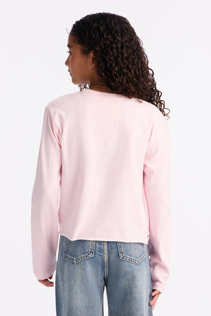 Mini Brooklyn Born Long Sleeve Tee - Light Pink