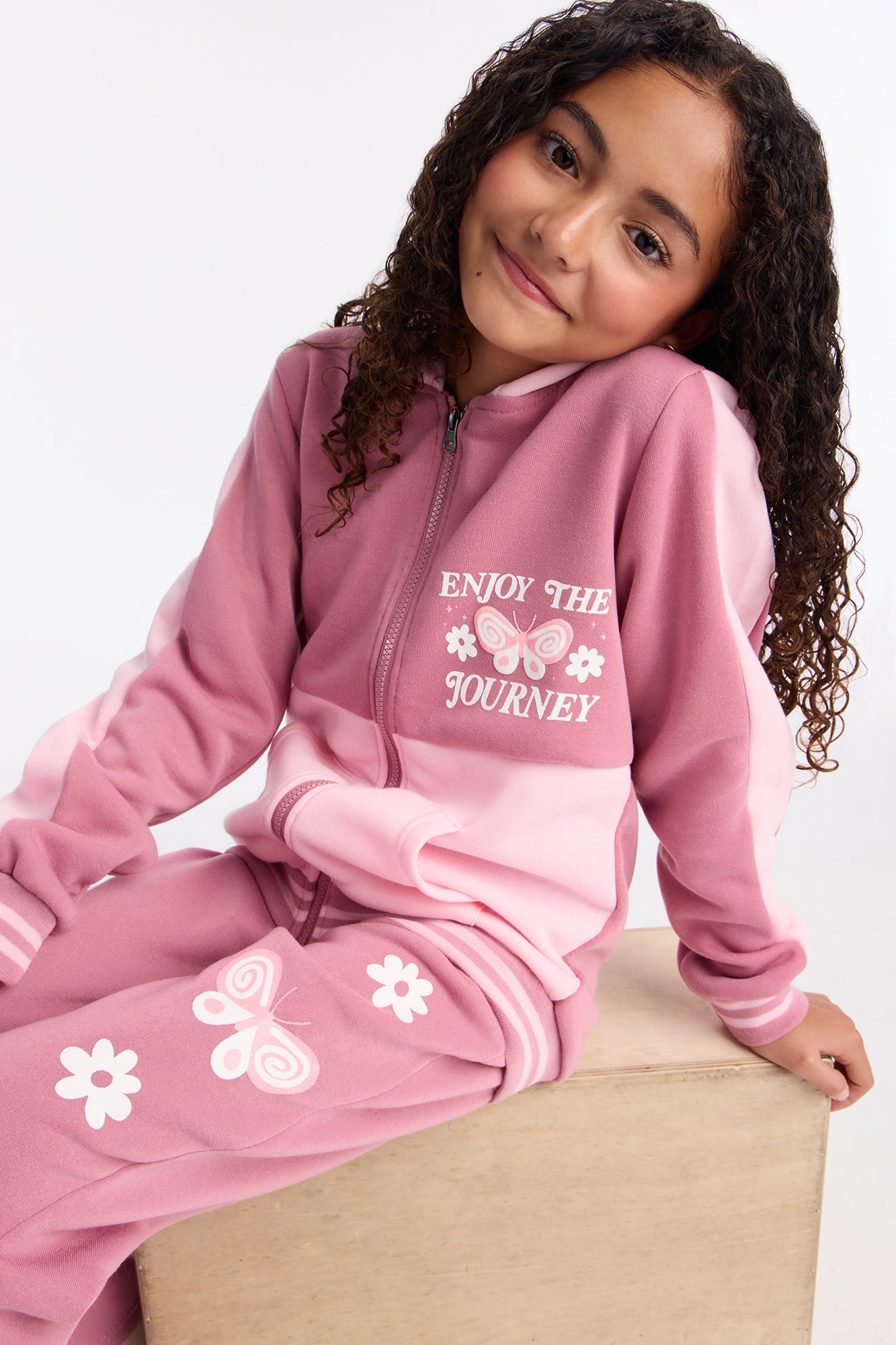 Mini Enjoy The Journey Pant Set - Mauve/combo