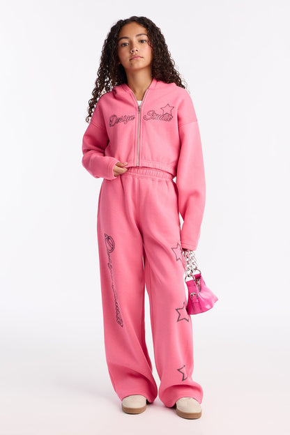 Mini Star Design Studio Fleece Pant Set - Pink