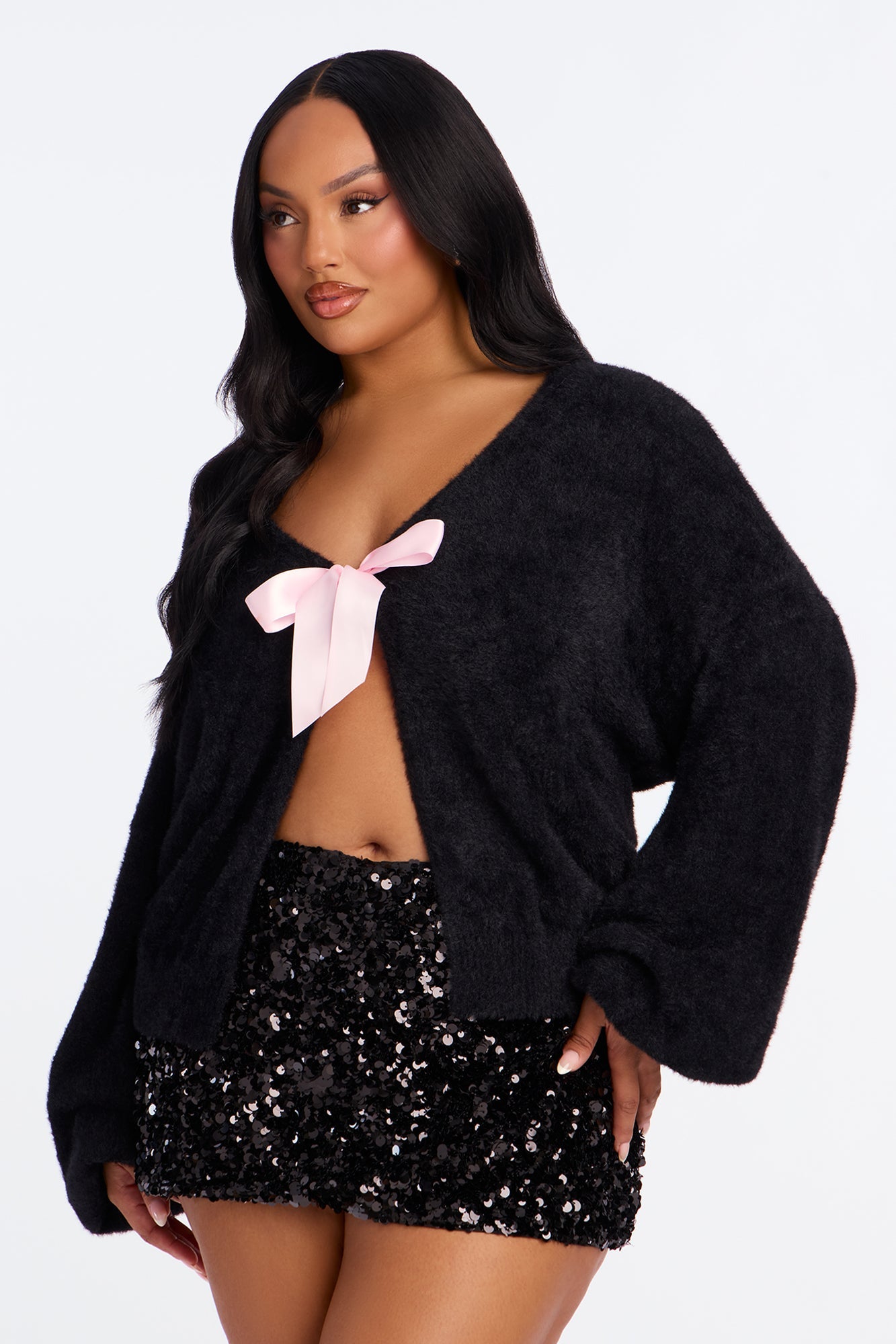 Knots About You Cardigan Sweater - Black/combo