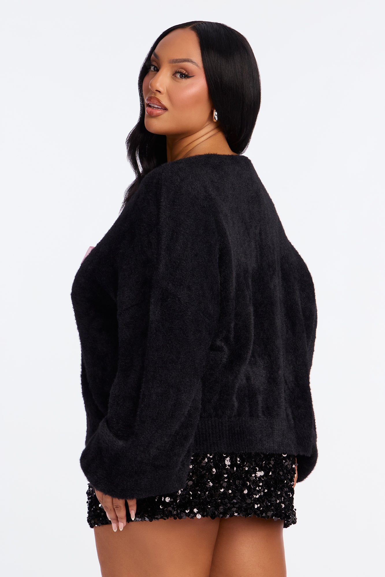 Knots About You Cardigan Sweater - Black/combo