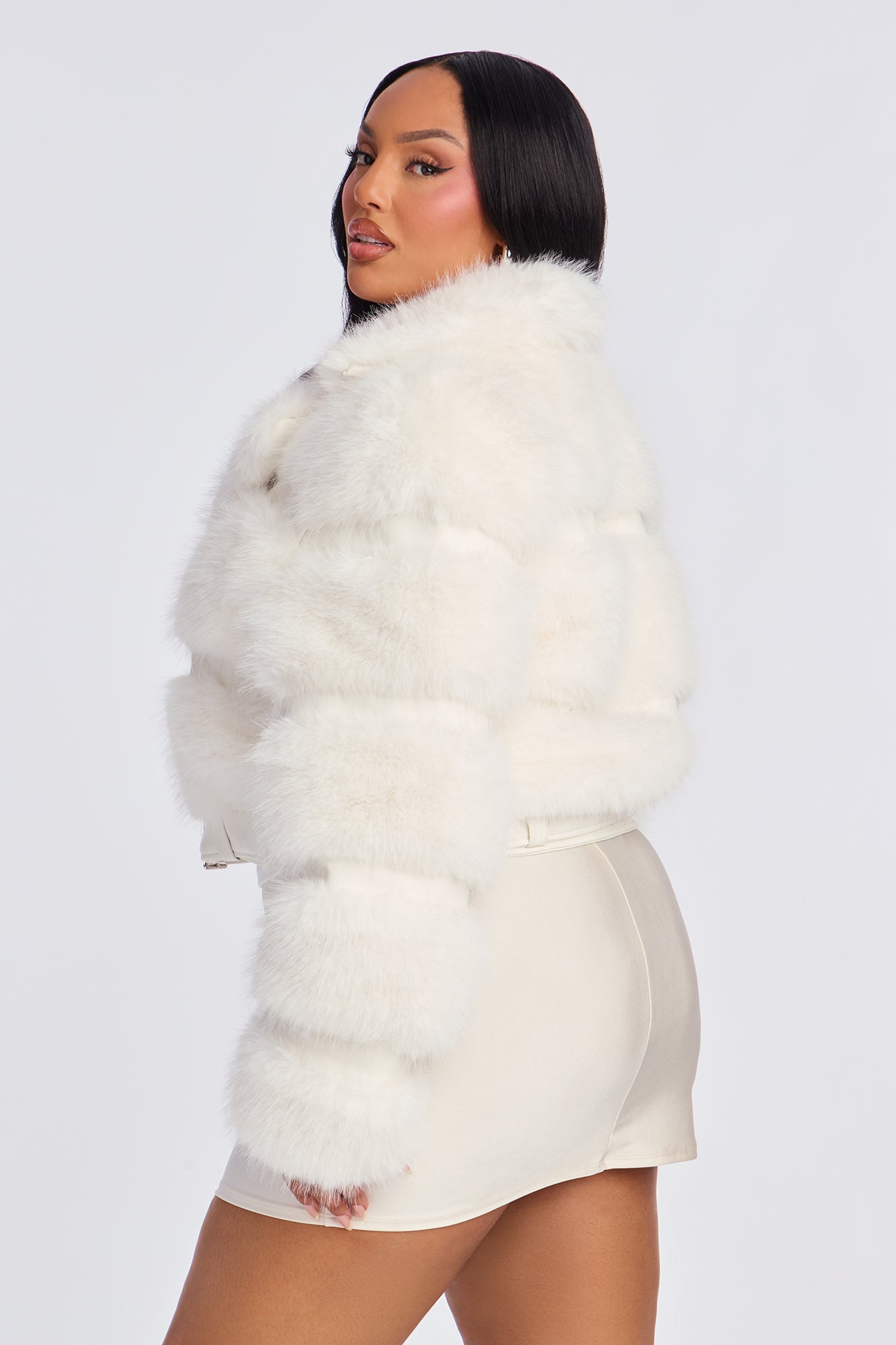 Keeping It Chalant Faux Fur Cropped Coat - Cream