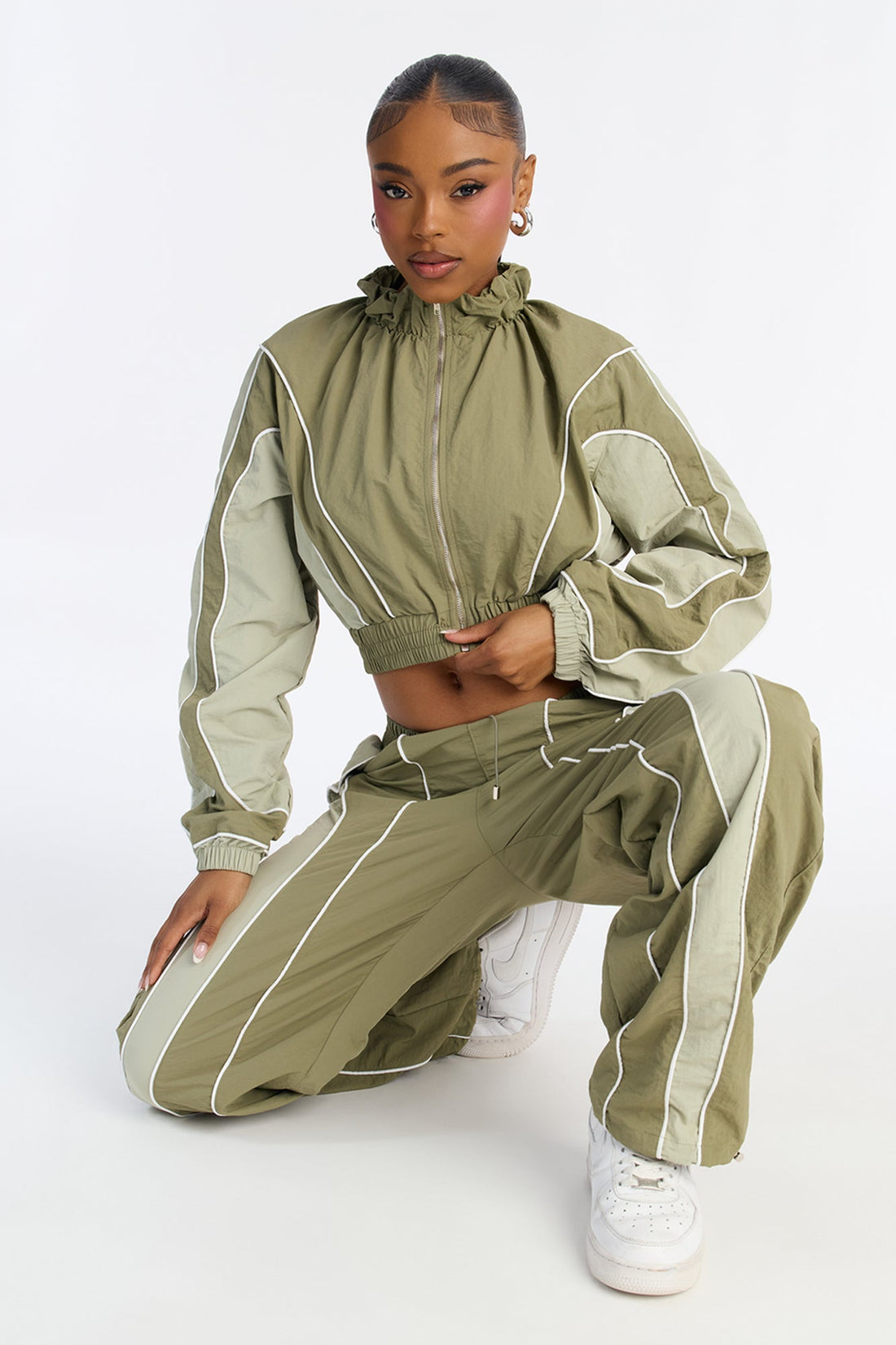New Era Colorblock Track Pant - Sage