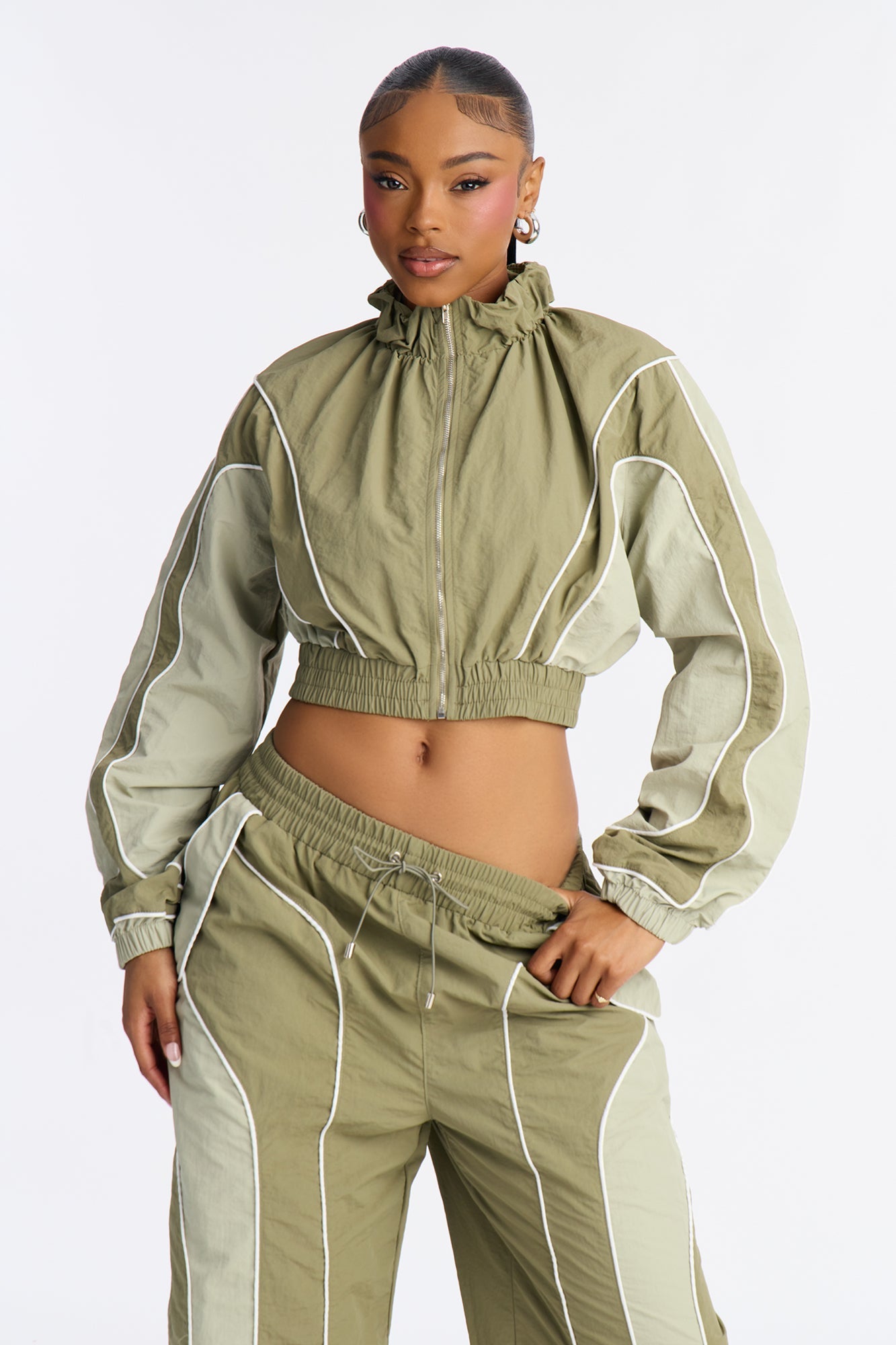 New Era Colorblock Windbreaker Jacket - Sage