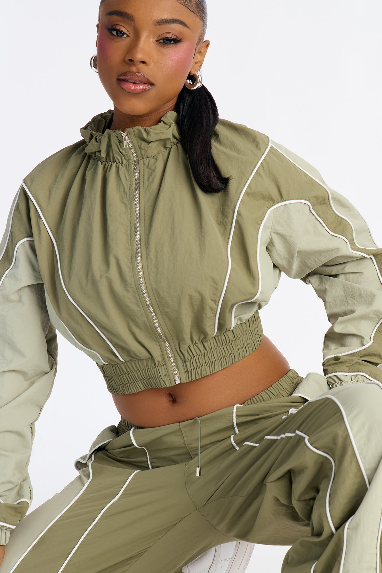 New Era Colorblock Windbreaker Jacket - Sage
