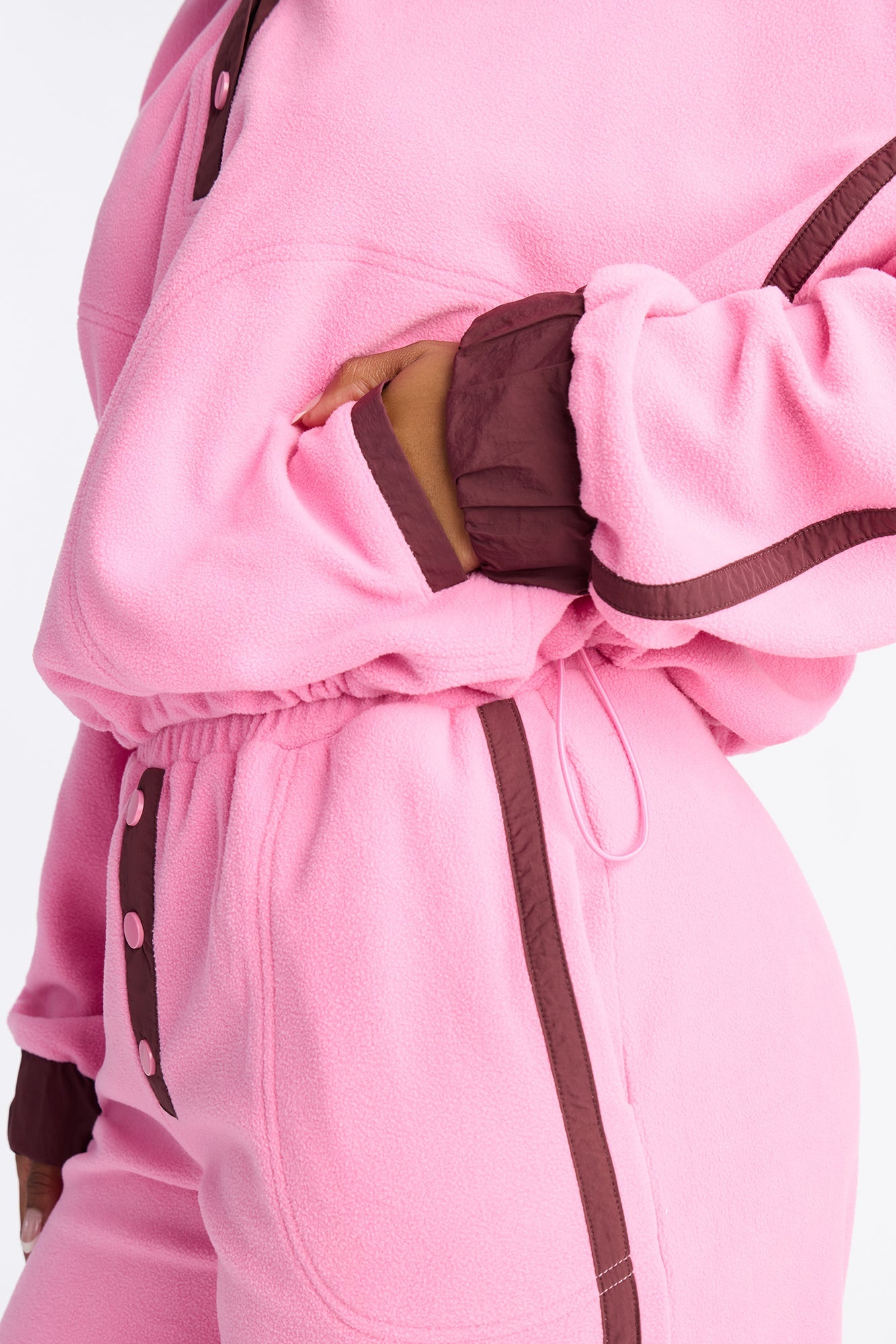 No Rush Polar Fleece Pant Set - Pink