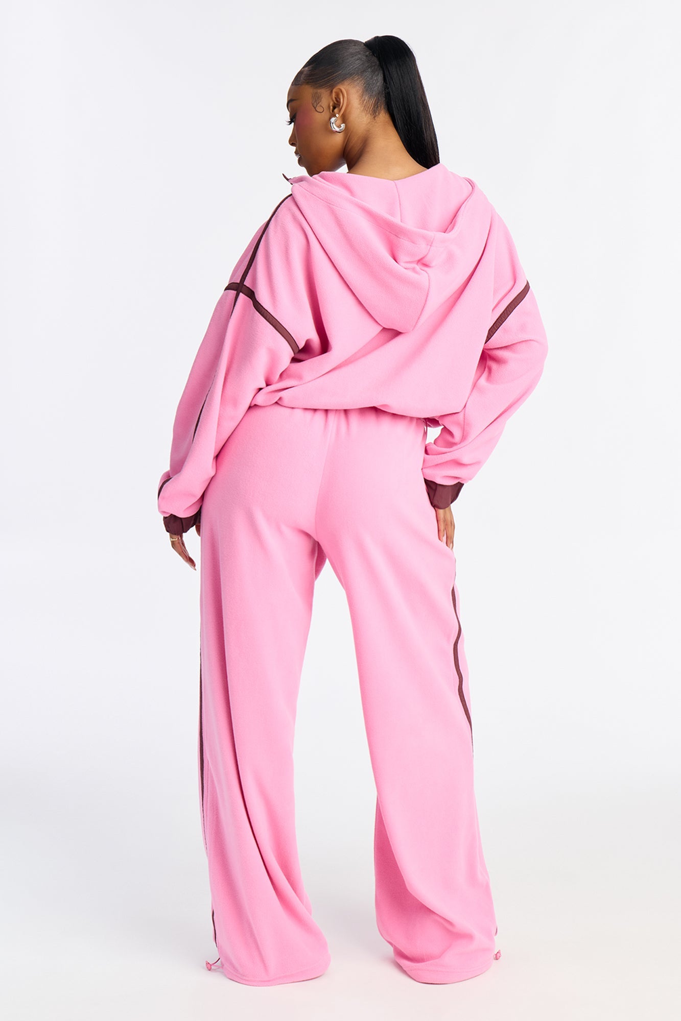 No Rush Polar Fleece Pant Set - Pink
