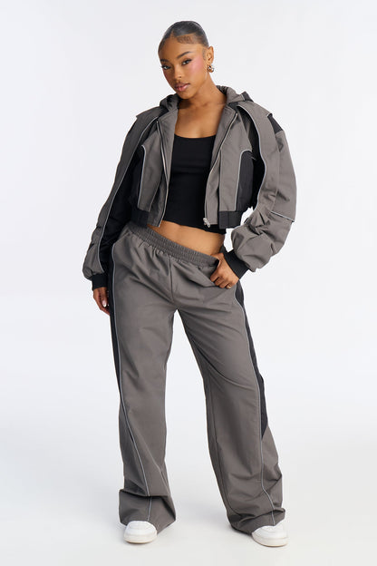 Set The Trend Windbreaker Pants 33 - Charcoal/combo