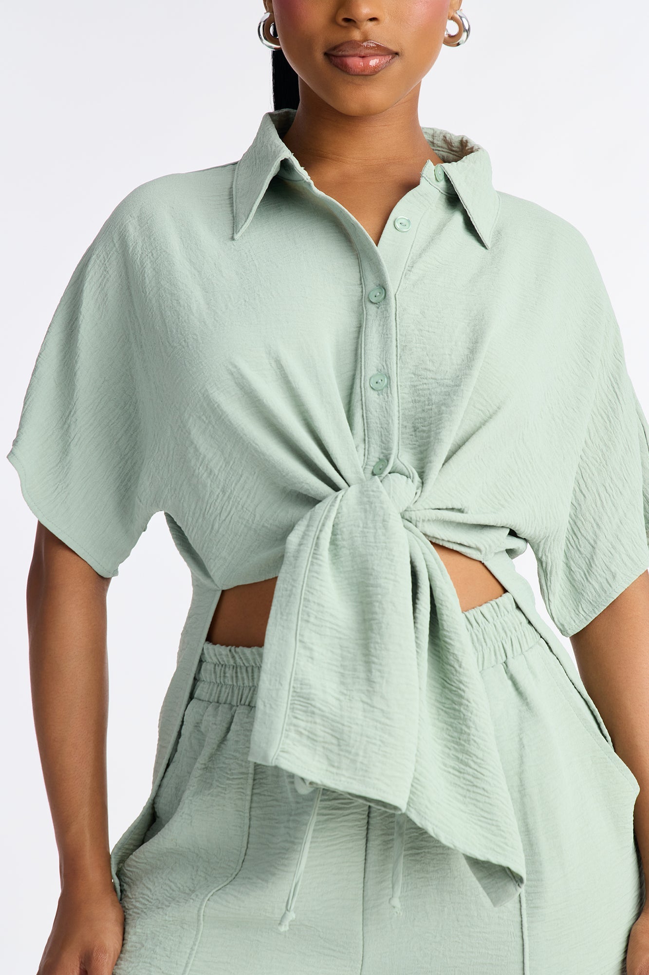 Mikayla Wide Leg Pant Set - Sage