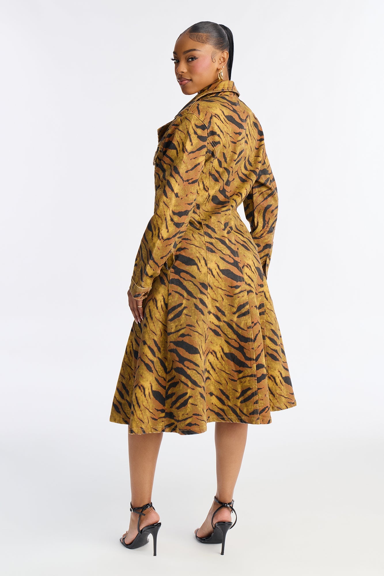 Five Star Safari Denim Trench Coat - Brown/combo