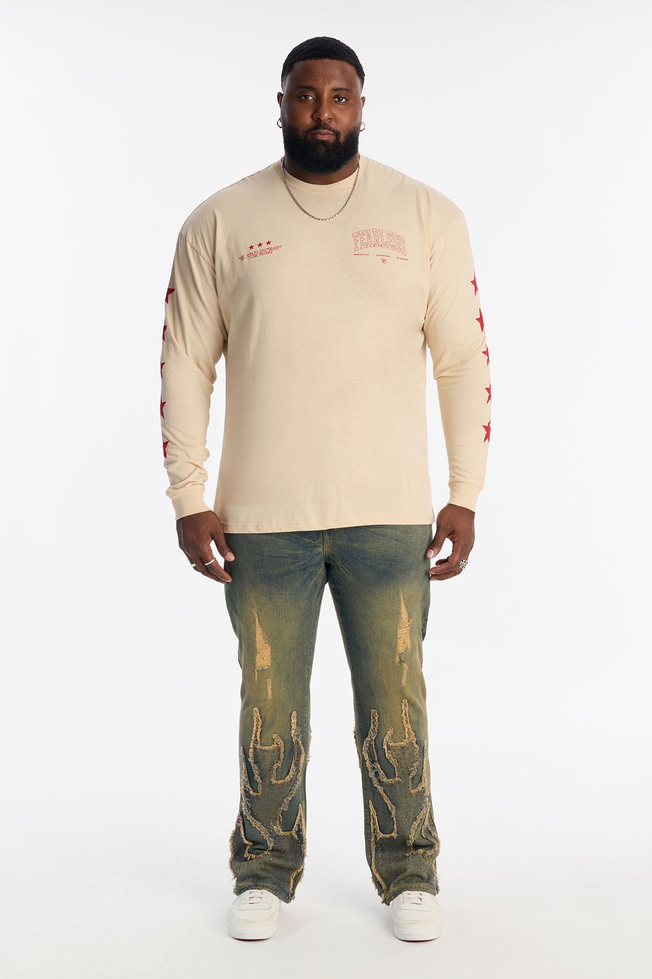 Forever Fearless Long Sleeve Tee - Tan