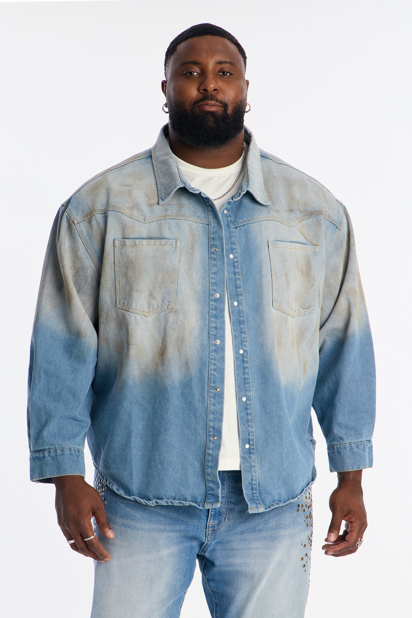Rust Rider Denim Button Up Shirt - Vintage Blue Wash