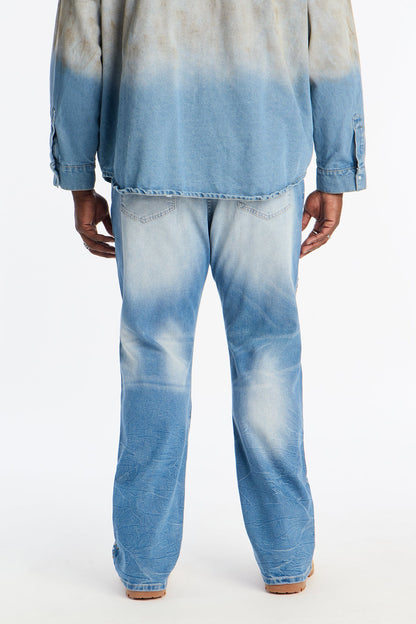 Stacked Slim Flare Steel Venom Jean - Medium Blue Wash