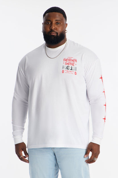 Heaven Sent Crusade Long Sleeve Tee - White