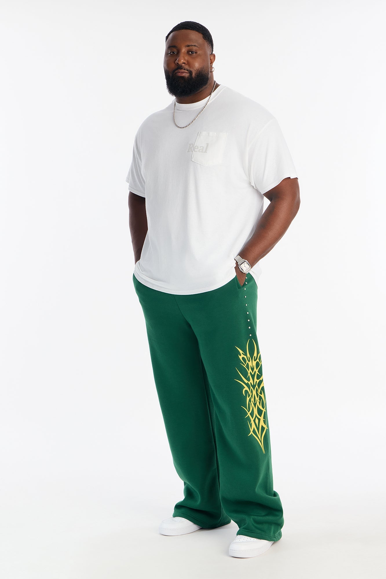 Rhinestone Tribe Sweatpants - Green