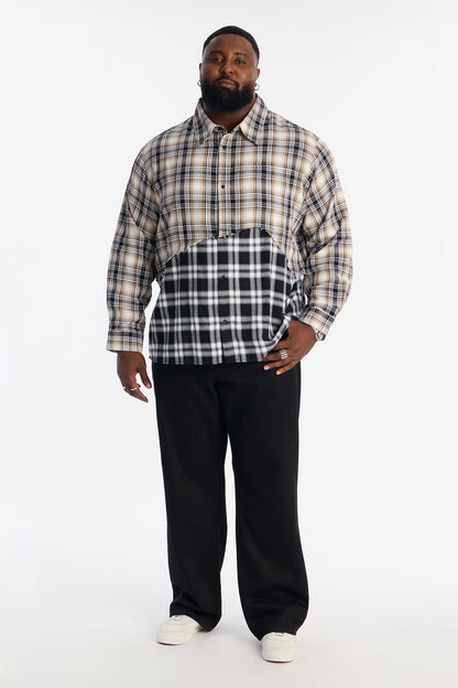 Culver Mixed Media Flannel - Black/combo
