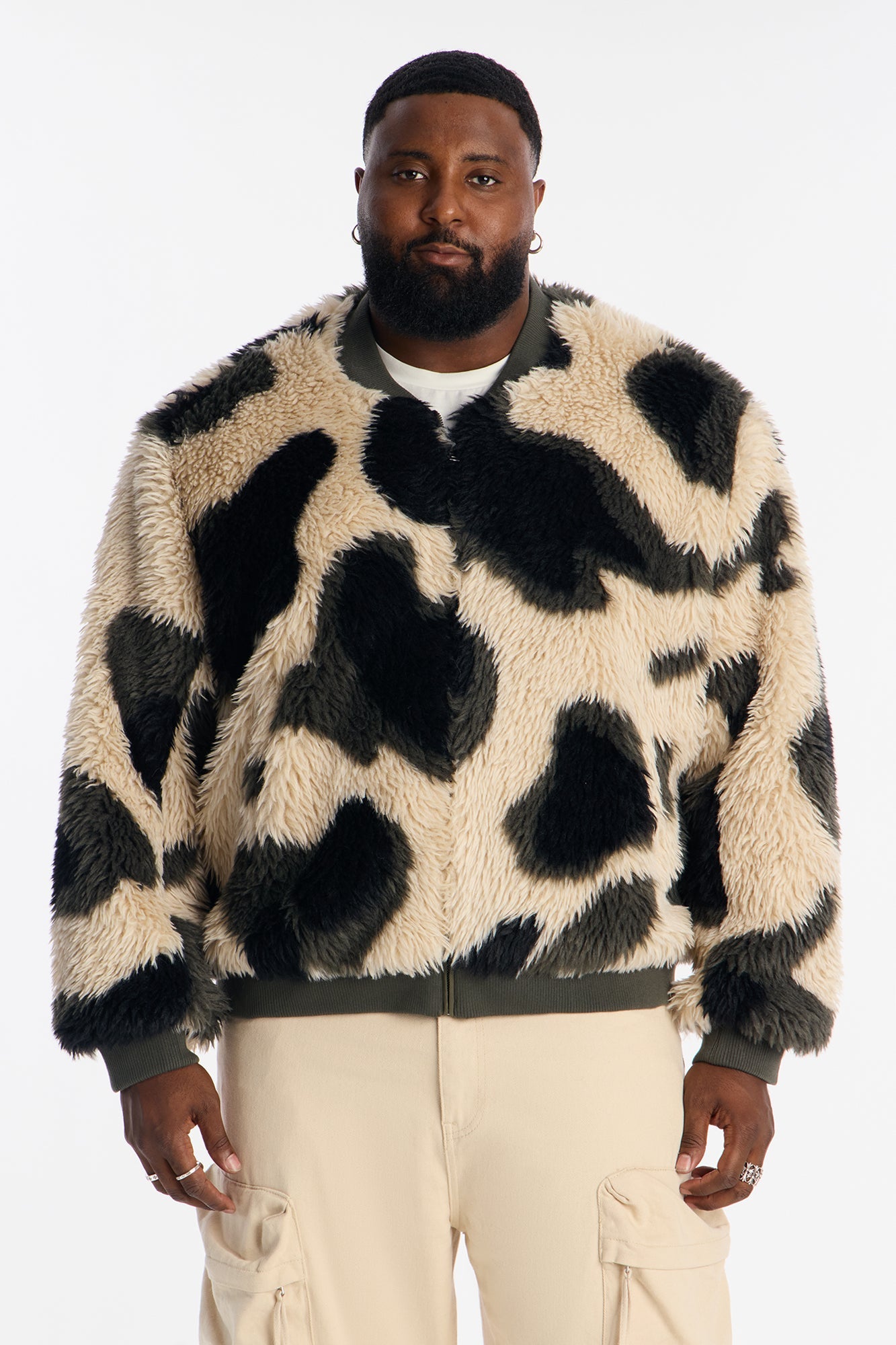 Grunt Faux Fur Camo Bomber Jacket - Camouflage