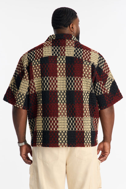 Beverly Tweed Zip Up Shirt - Brown