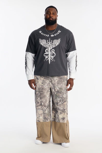 Sacred Saint 2fer Long Sleeve Tee - Black