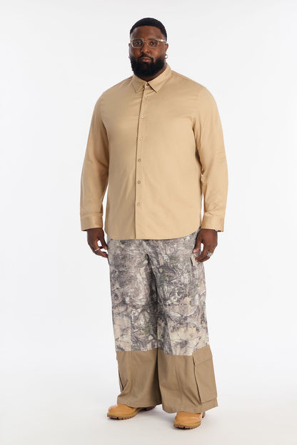 Luxe Stretch Dress Shirt - Tan