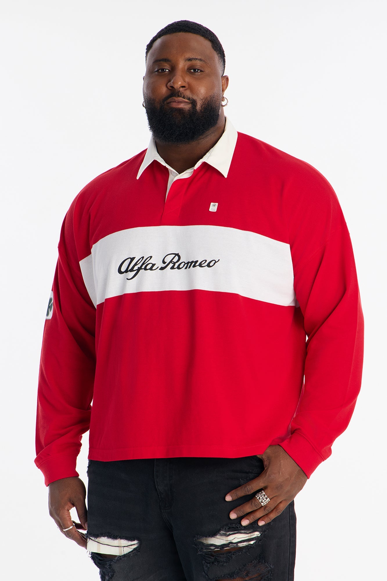 Alfa Romeo Long Sleeve Polo - Red/combo