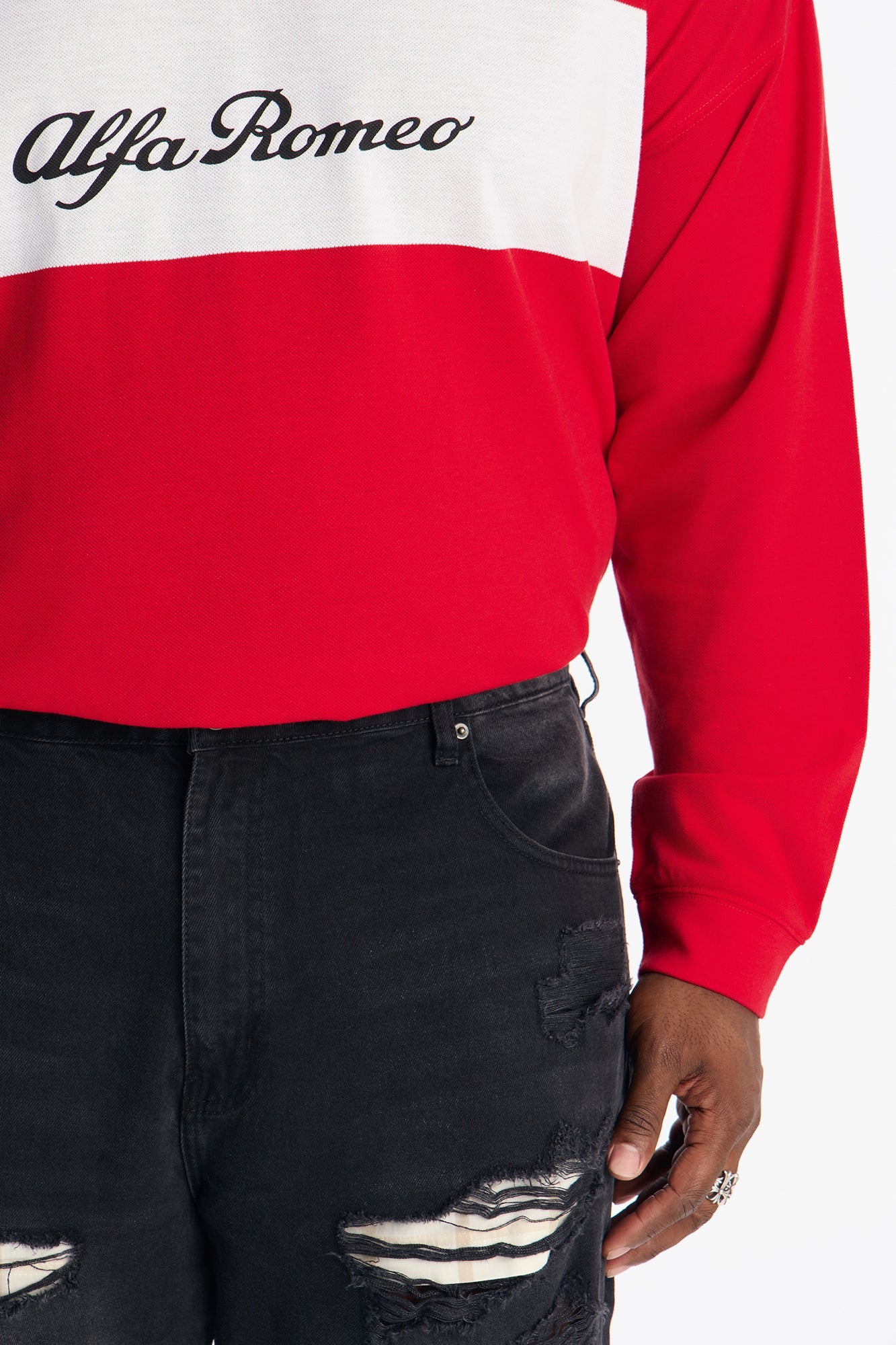 Straight Looked Destroyed Jean - Black Wash