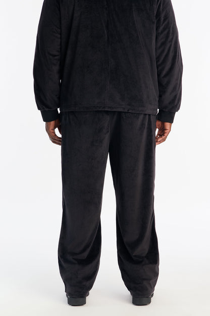 Straight Velour Pant - Black