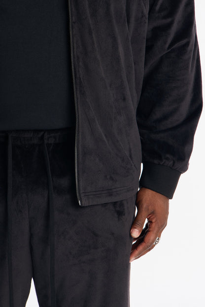 Straight Velour Pant - Black
