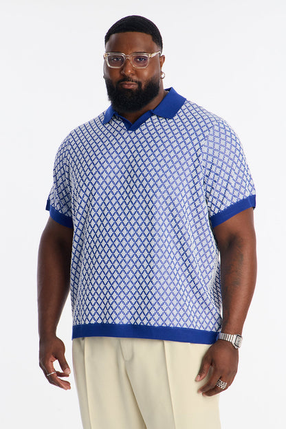 Mod Echo Johnny Collar Polo - Navy/combo