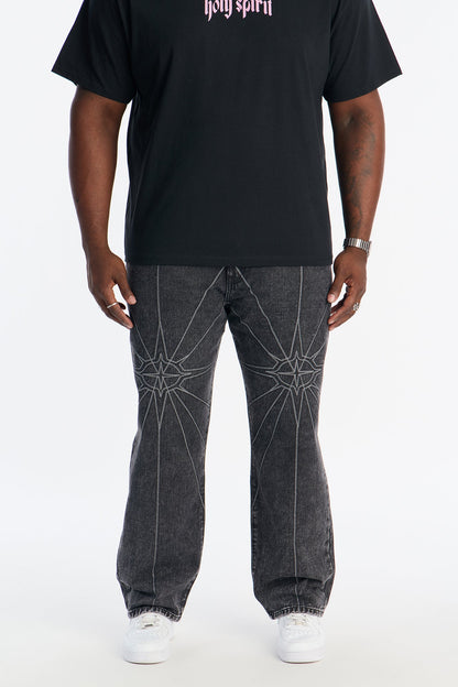 Straight Galaxy Star Jean - Black