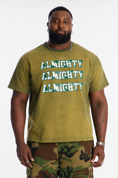 Wealthy Almighty Club Graphic Tee - Olive