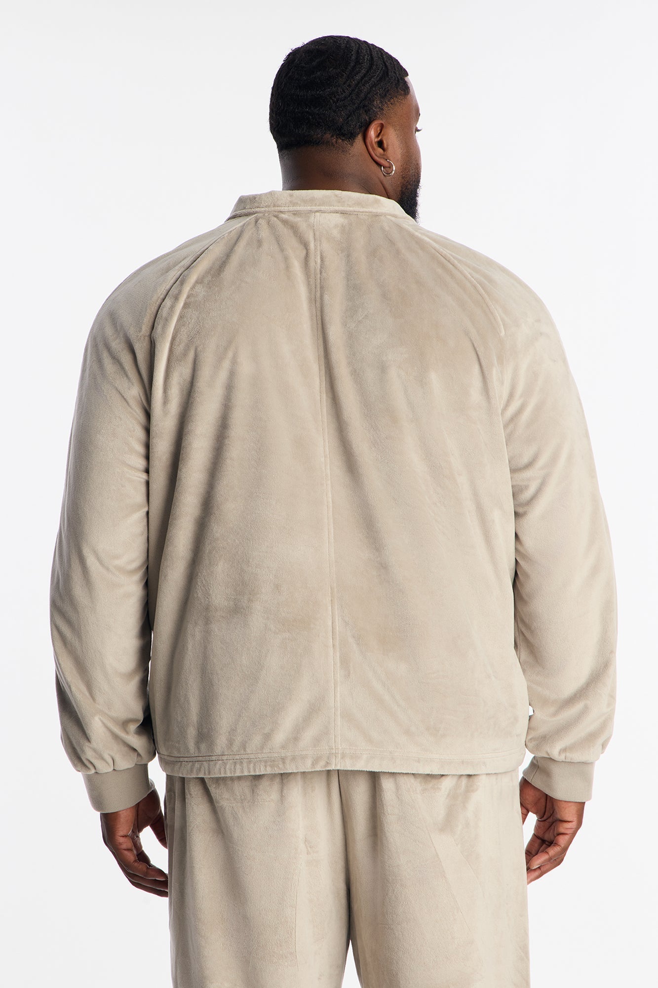 Velour Set It Up Track Jacket - Grey