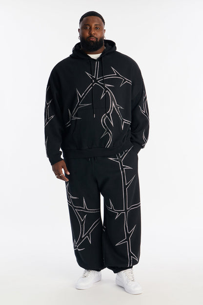 Thorn Rhinestone Joggers - Black