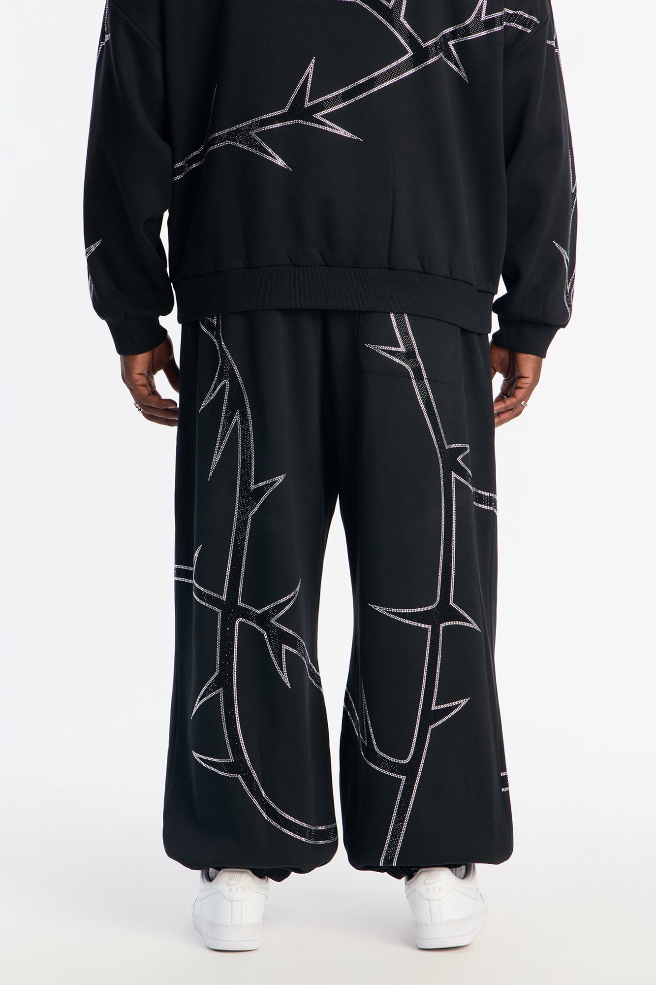 Thorn Rhinestone Joggers - Black