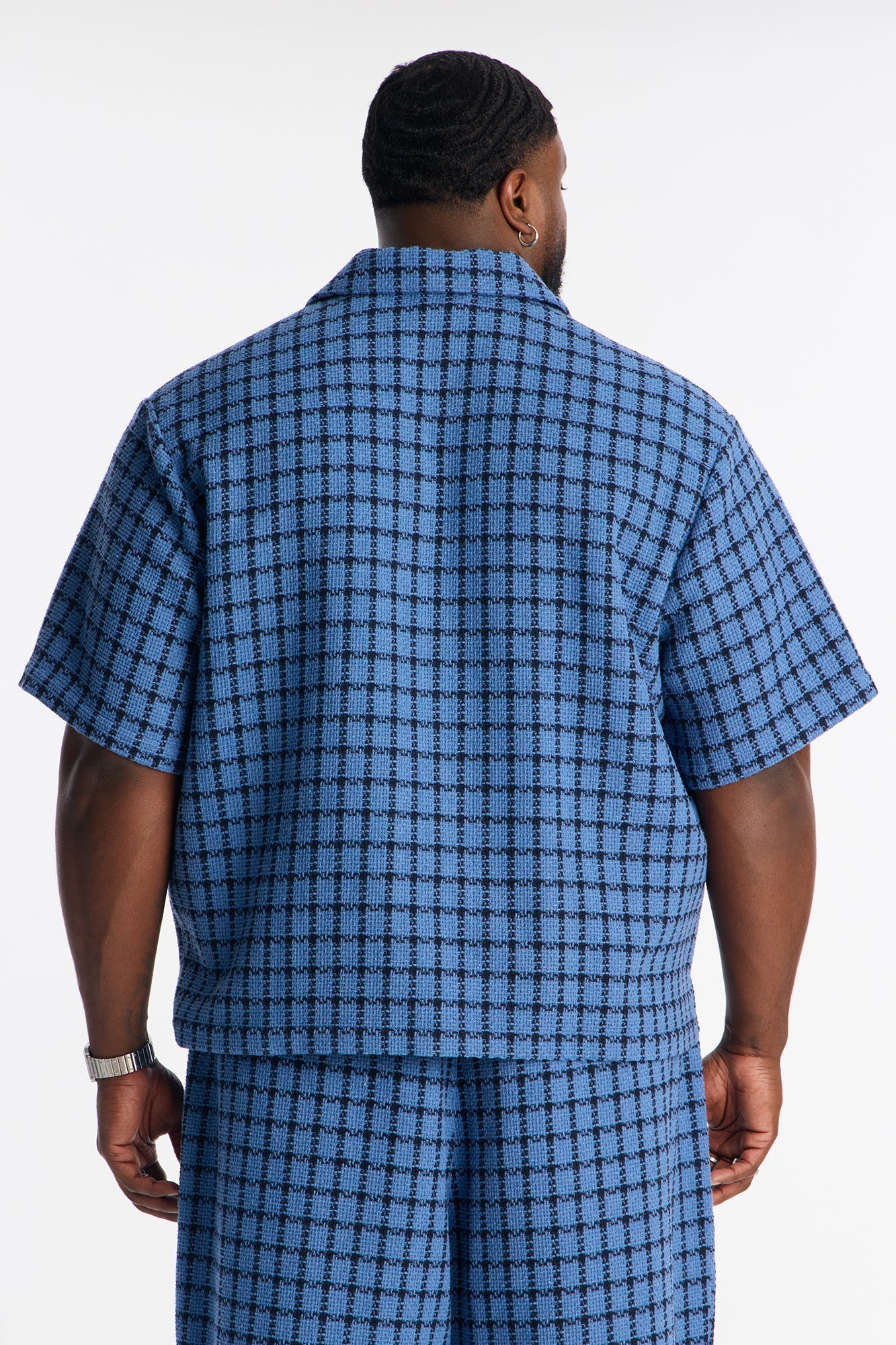 Relaxed Tweed Theory Button Up Shirt - Blue