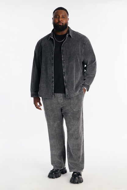 Straight Chi Town Corduroy Pant - Acid Wash Black