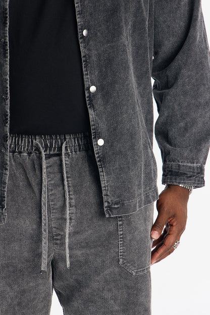 Straight Chi Town Corduroy Pant - Acid Wash Black