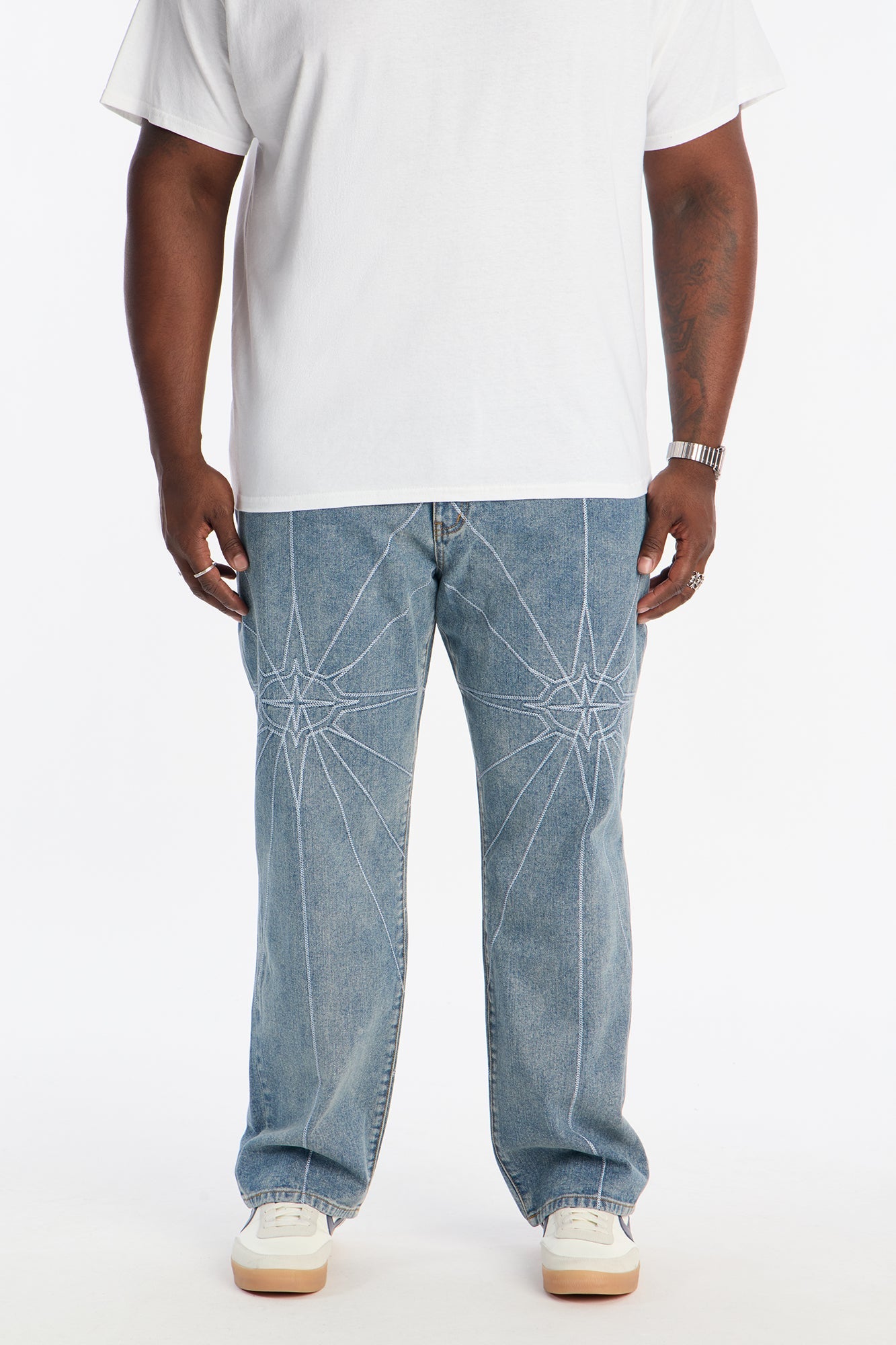 Straight Galaxy Star Jean - Medium Blue Wash