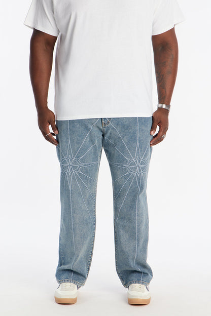 Straight Galaxy Star Jean - Medium Blue Wash