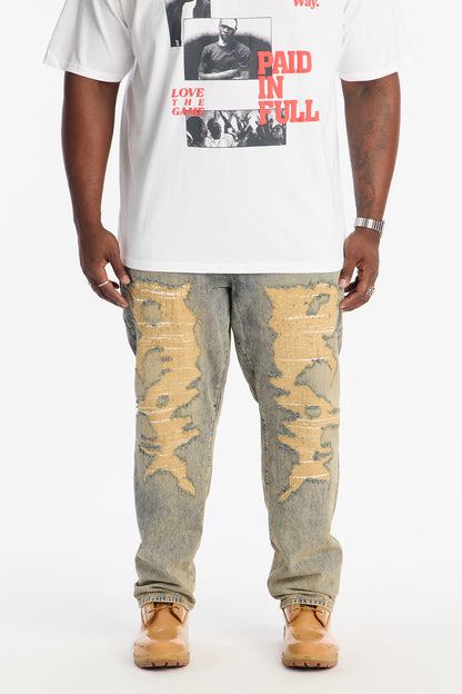 Straight Walk It Off Rip And Repair Jean - Vintage Wash
