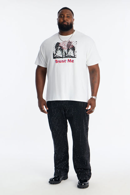 Trust Me Rhinestone Short Sleeve Tee - White