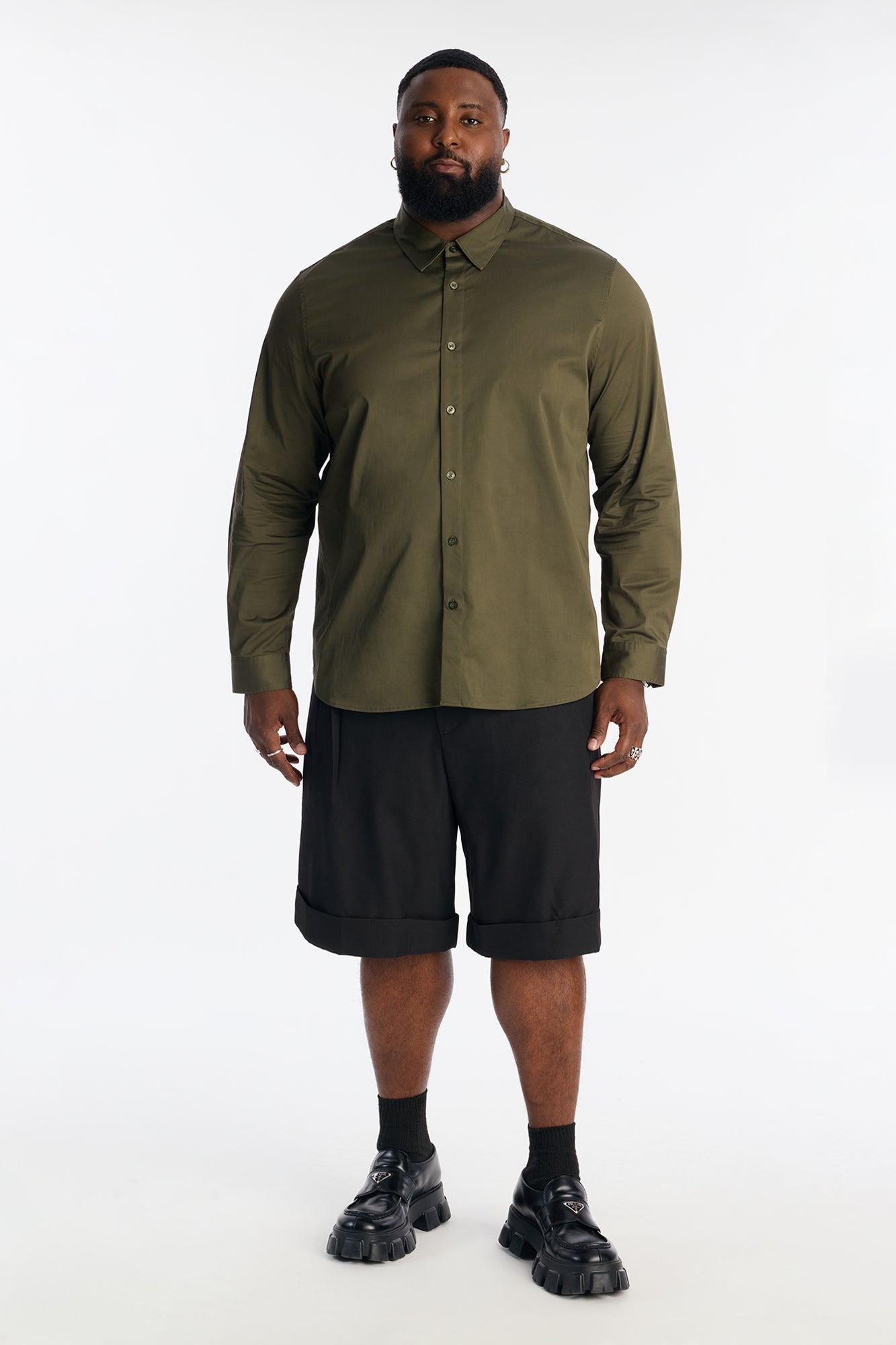 Luxe Stretch Dress Shirt - Olive