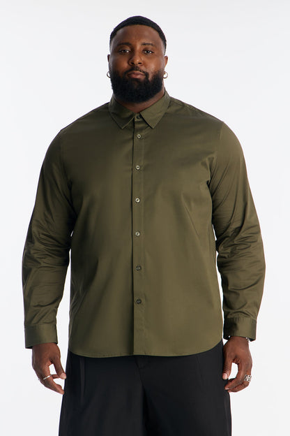 Luxe Stretch Dress Shirt - Olive