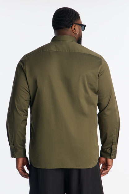 Luxe Stretch Dress Shirt - Olive