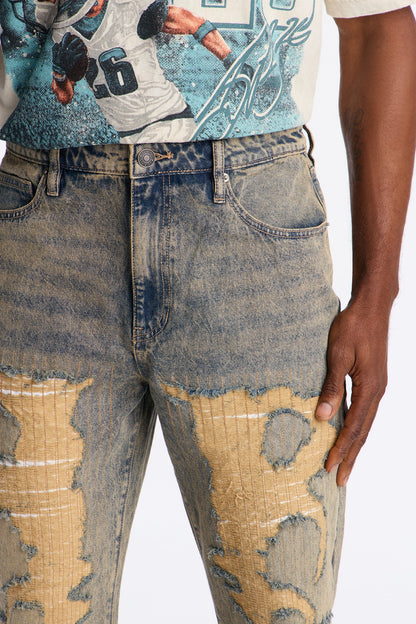 Straight Walk It Off Rip And Repair Jean - Vintage Wash